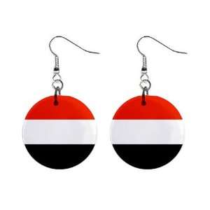 Yemen Flag Button Earrings