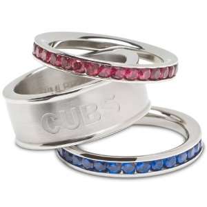 Logo Art Chicago Cubs Ladies Spirit Crystal Stacked Ring Set:  