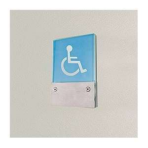  Satin Stainless Steel 3 17/32 Inch Stainless Steel Sign 