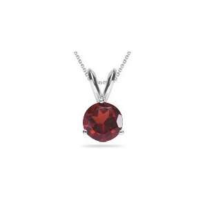  3.22 Cts Garnet Solitaire Pendant in 14K White Gold 
