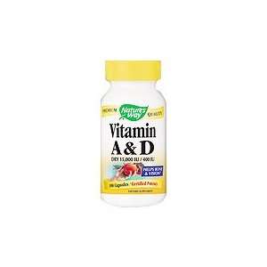  Vitamin A & D Dry 15000IU & 400IU   100 caps., (Natures 