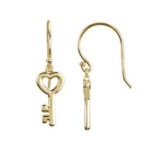  14K Yellow Gold Key Earrings Katarina Jewelry