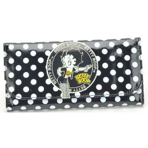   Betty Boop Long Wallet in Black and White Dot Pattern: Toys & Games