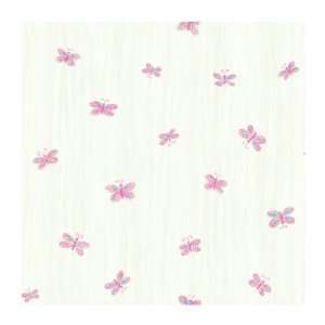   IV YK0141 Butterfly Wallpaper, White Background/Pink