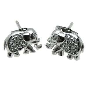  Tressa Sterling Silver with White Cubic Zirconia Elephant 