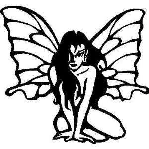    Fairy Butterfly Girl 5 Inch White Decal Sticker: Everything Else