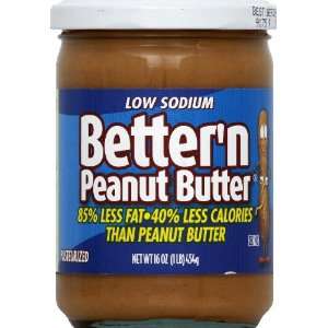 Better N Peanut Butter Low Salt Spread, Size: 16 Oz (Pack of 6 