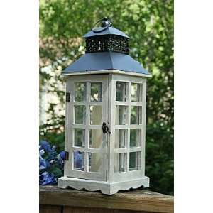   Inch Battery Operated Wood Paned Candle Lantern