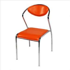  Set of 4 Dining Chairs Retro Style in Orange Finish: Home 