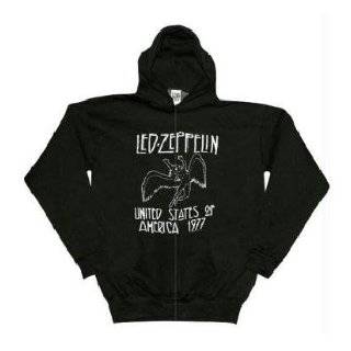 Led Zeppelin US 77 Distressed Black Zippered Hoodie