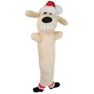   Happy Holidays 24in Loofa Beige Santa Dog Plush Dog Toy: Pet Supplies
