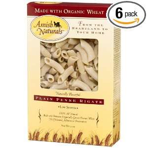 Amish Naturals Plain Penne Rigate, 12 Ounce Boxes (Pack of 6)