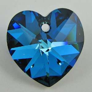   18mm Swarovski crystal heart pendant 6202 bermuda blue: Home & Kitchen