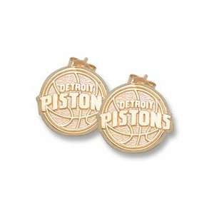  Detroit Pistons 3/8 Logo Post Earrings   Gold Plated 