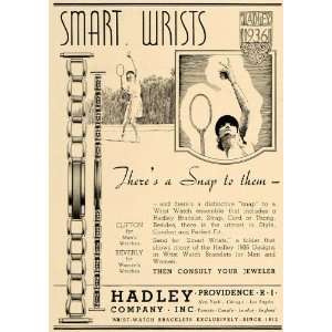  1936 Ad Hadley Wrists Watch Bracelet Jewelry Tennis 