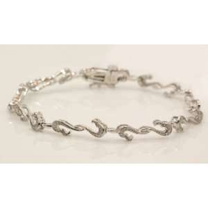   Ladies 0.35ctw Diamond Open Heart Tennis Bracelet: IcedTime: Jewelry