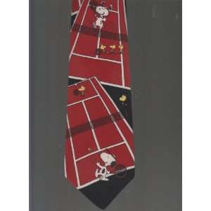 Snoopy Tennis Mens Tie ; 100% Silk Collectible