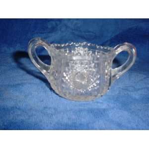  Vintage Oval Star Pattern Glass Toy Sugar Bottom 