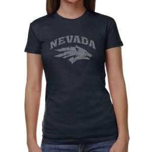Nevada Wolf Pack Ladies Distressed Primary Juniors Tri Blend T Shirt 