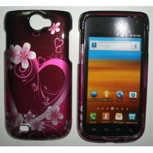 Purple Heart with Flower Snap on Hard Skin Shell Protector Faceplate 