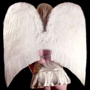   White Feather Angel halloween Wings w/ Halo for Adult Women and Men