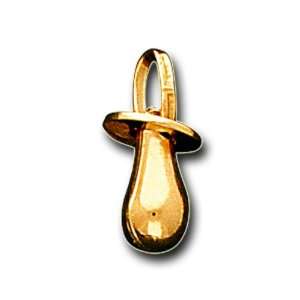   Solid Yellow Gold Small Baby Pacifier Charm Pendant: IceNGold: Jewelry