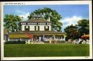 Golf Club   CAPE MAY NJ   Great Old Linen Postcard, 1939  