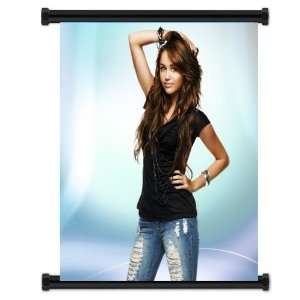  Miley Cyrus Cute Pop Star Actress Fabric Wall Scroll 