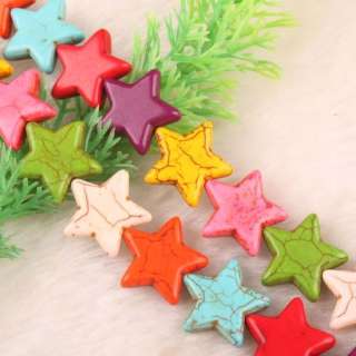 Pretty Multicolor Howlite Turquoise Star Loose Beads 1P  