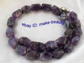 stunning big 18mm baroque purple crystal Amethyst beads necklace 