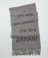 Armani KIDS grey wool logo printed fringe scarf style# 318591401