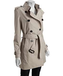 Burberry Burberry Prorsum beige woven double breasted belted trench 