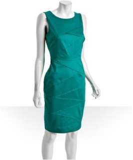 Calvin Klein jade stretch cotton seam detail sheath dress  BLUEFLY up 