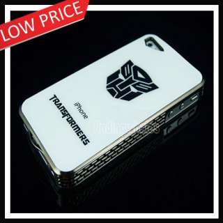 White Luxury Transformers Plating Hard Back Cover Case + Protector 