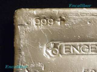 Engelhard Rare 50 oz 999 pure Silver Bar   Old Hand Poured and Stamped 