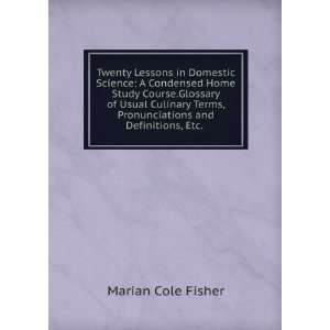   Terms, Pronunciations and Definitions, Etc. . Marian Cole Fisher