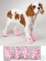 Plush Pink Bunny Doggie Slippers, Shoes, Boots, Large  