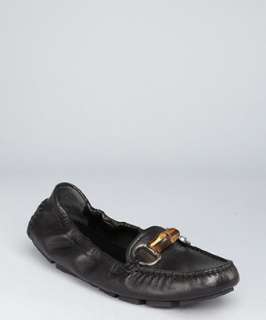 Gucci black leather bamboo detail Praga loafers   