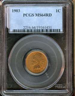 1903 PCGS MS 64 RD INDIAN HEAD CENT 1C AC150  