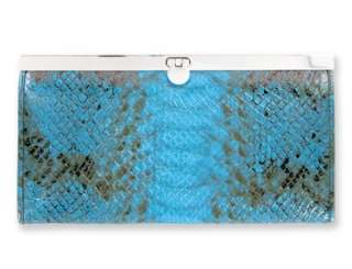 Flat Wallet Snake Pattern Hard Case Thin Bronze Blue 722950170359 