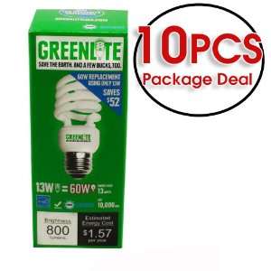 10x GREENLITE 13W 120V Compact Fluorescent Mini Twist Daylight Light 