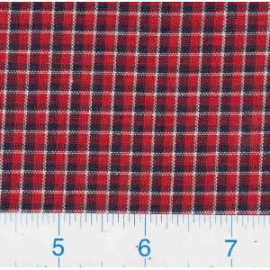  45 Wide Tiny Plaid Red/Navy Fabric By The Yard: Arts 