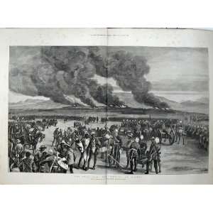   1879 Zulu War Burning Ulundi Army Natives Cannon Prior