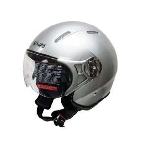    Silver Motorcycle Open Face Jet Pilot Flight Helmet s: Automotive