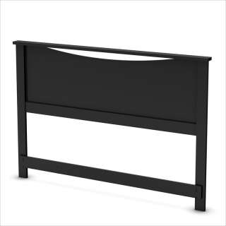 South Shore Maddox Cont Full / Queen Wood Panel Black Finish Headboard 