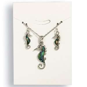  Paua (Abalone) Shell Necklace and Earring Set Jewelry