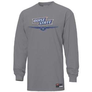  Nike Boise State Broncos Ash Practice Long Sleeve T shirt 