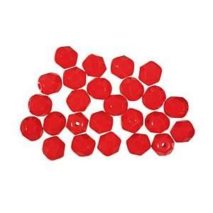  Czech Fire Polished Glass Opaque Red Round 6mm Beads: Arts 