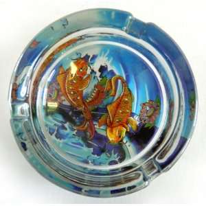  Designer Glass Chinese Catfish Ashtray