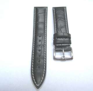 18MM ITALY LEATHER WATCH STRAP BAND FOR BREITLING WS BLACK  